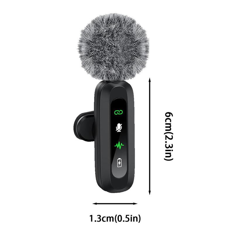 USB-C Lavalier Microphone, Clip-On Audio Mic with Clip & Indicator Light, Mini Microphones Kit, Wireless Microphones for Type-C Android Phones/Tablets/Pc Video Recording, Streaming Equipment