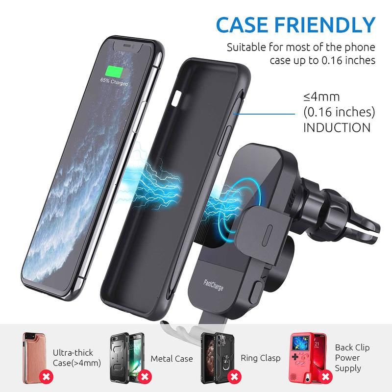 Wireless Car Charger, 15W Fast Auto Clampingcar Charger Phone Holder Fit for Iphone 15 14 1312 11 Pro Max,Samsung Galaxy S23 S22 S21